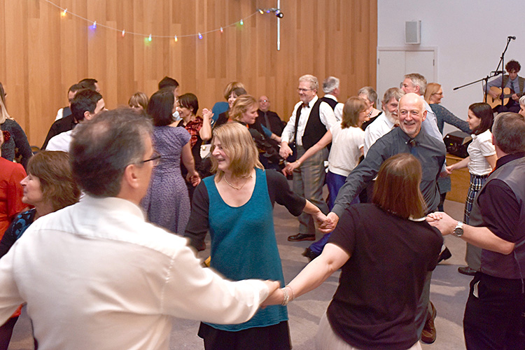 Grassmarket Community Project Burns Supper event photograph, Ceilidh Band and dancing