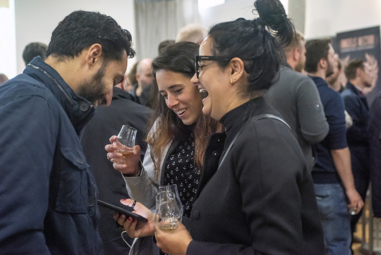women enjoying whisky tasting, Edinburgh Whisky Stramash 2019 event photographs