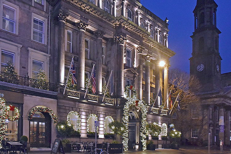 Principal Hotel, night view, George Street, Edinburgh. 