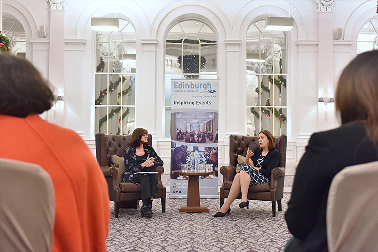 Kezia Dugdale interview with Edinburgh Chamber of Commerce.  Event photography Edinburgh.