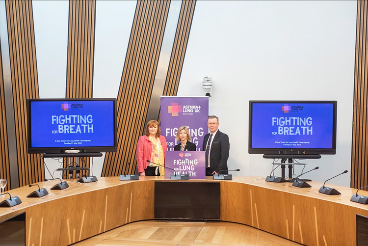cross-party MSP's supporting Asthma and Lung UK in the Scottish Parliament