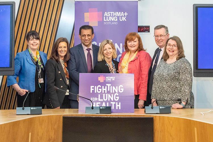 cross-party MSP's supporting Asthma and Lung UK in the Scottish Parliament