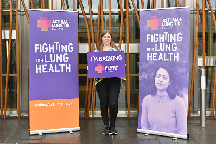 Asthma and Lung UK rebrand PR images with cross party MSP , event photography in edinburgh