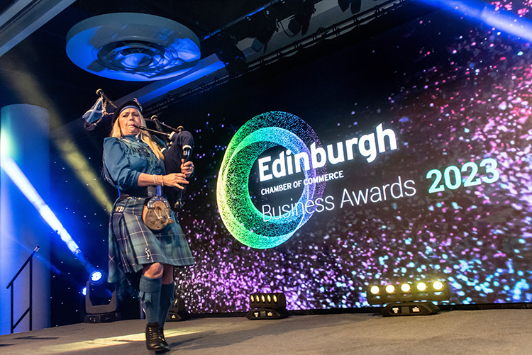 Louise Marshall Bagpiper, Edinburgh International Conference Centre photography; Edinburgh Chamber of Commerce Events