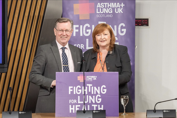 Asthma and Lung UK PR images with cross party MSP 's, event photography in edinburgh